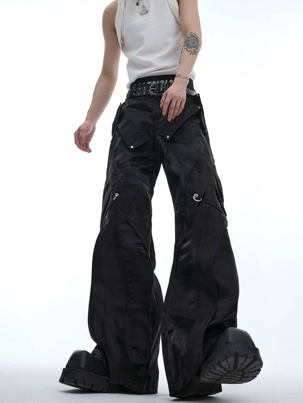 Liquid-Finish Buckled Flared Pants - COPPING THREADS - Argue Culture