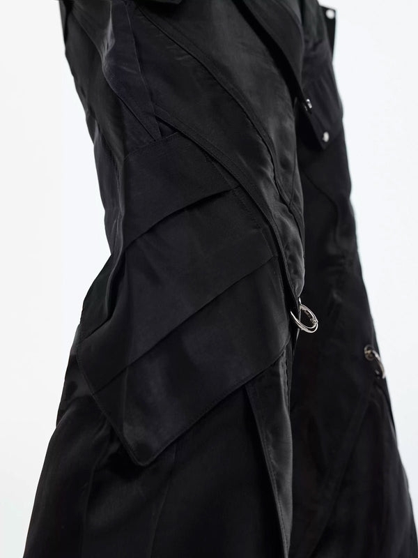 Liquid-Finish Buckled Flared Pants - COPPING THREADS - Argue Culture