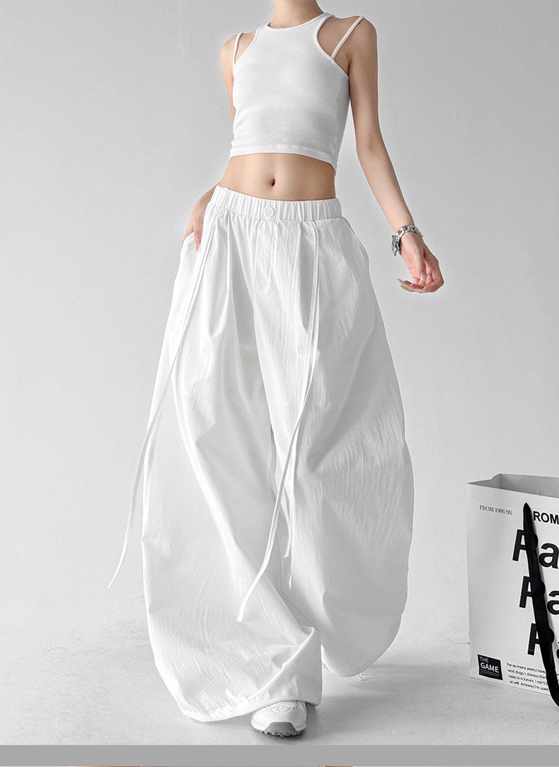 Long-Tie Pleated Wide-Leg Pants - CT6236 - COPPING THREADS - CT ORIGINALS