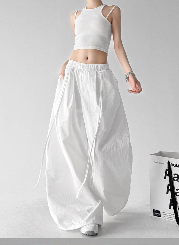 Long-Tie Pleated Wide-Leg Pants - CT6236 - COPPING THREADS - CT ORIGINALS