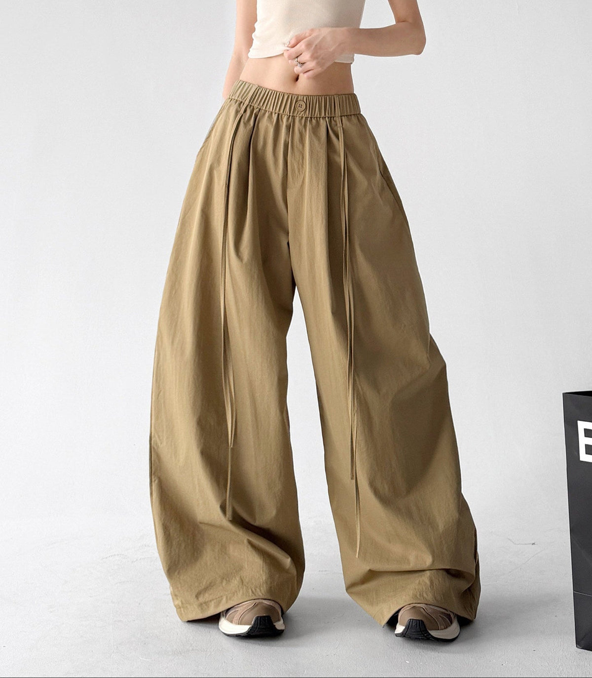 Long-Tie Pleated Wide-Leg Pants - CT6236 - COPPING THREADS - CT ORIGINALS