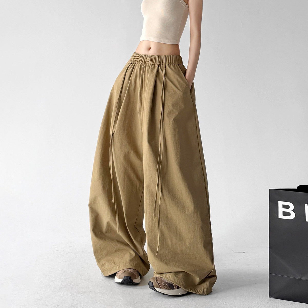 Long-Tie Pleated Wide-Leg Pants - CT6236 - COPPING THREADS - CT ORIGINALS