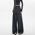Loose Patchwork Wide - Leg Relaxed Fit Pants - COPPING THREADS - CHICISLAND