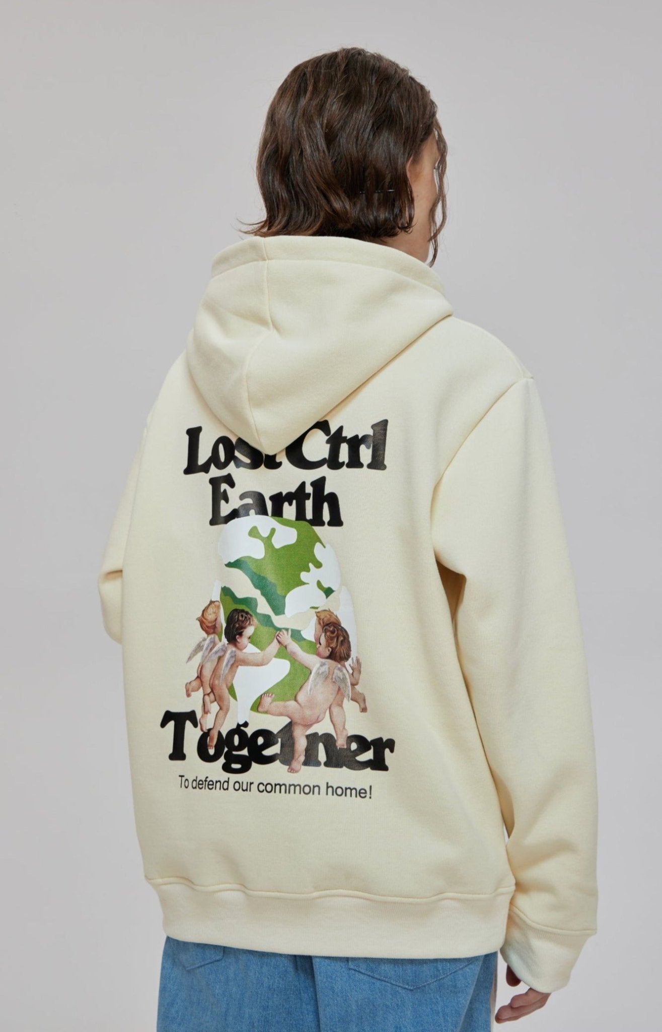 LOSTCTRL Angels Print Oversized Fleece Hoodie - COPPING THREADS - LOSTCTRL Hauptbild