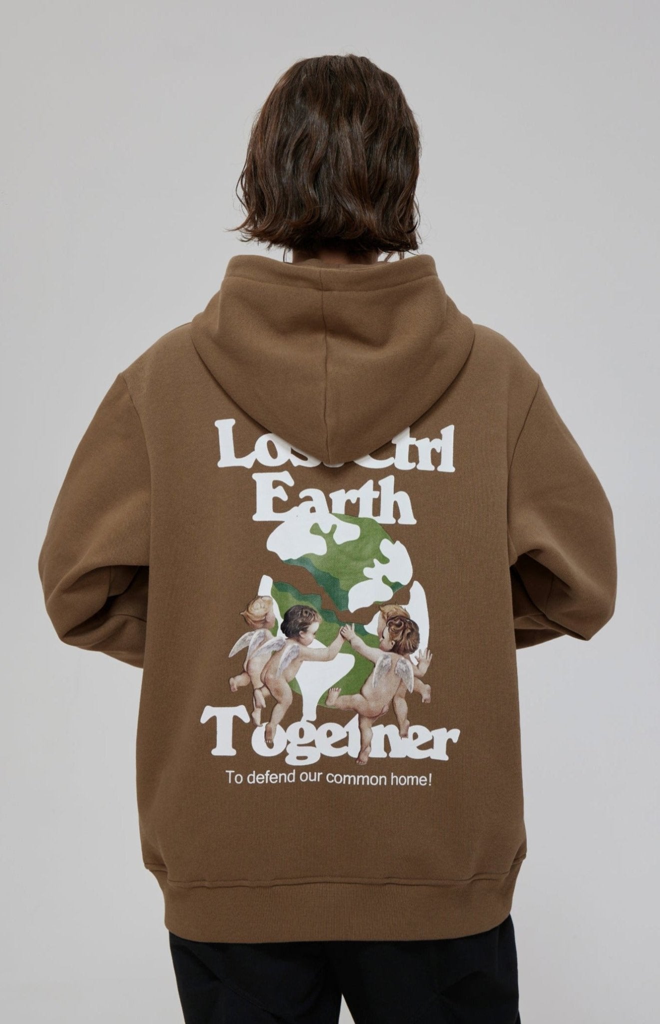 LOSTCTRL Angels Print Oversized Fleece Hoodie - COPPING THREADS - LOSTCTRL