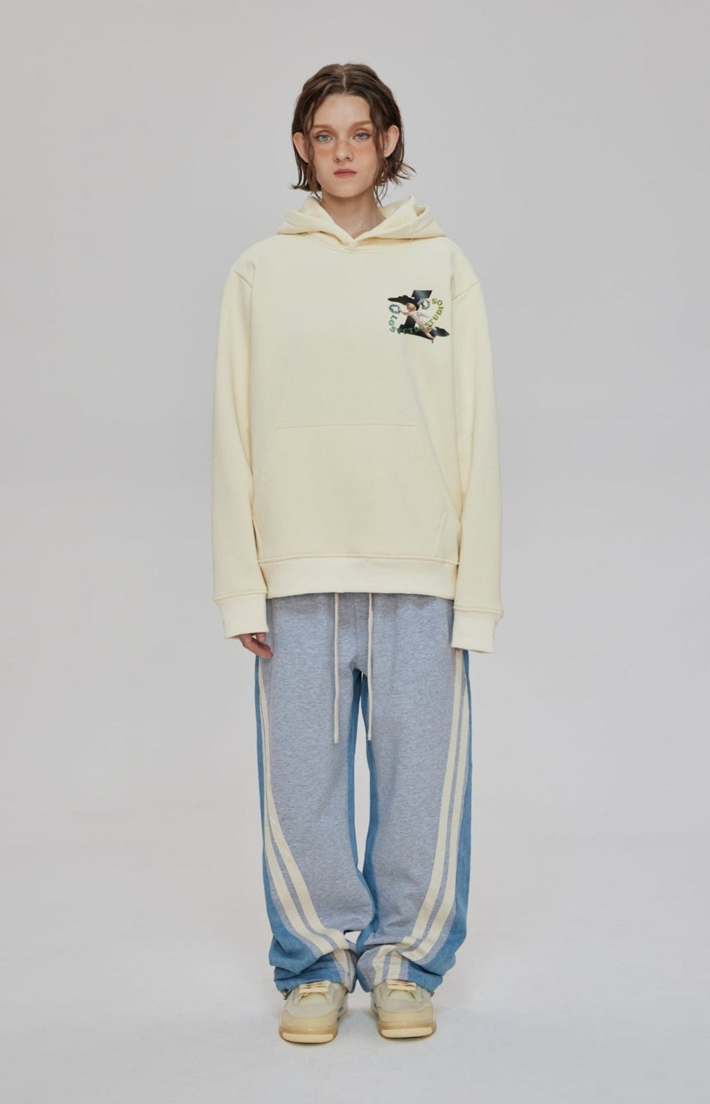 LOSTCTRL Angels Print Oversized Fleece Hoodie - COPPING THREADS - LOSTCTRL