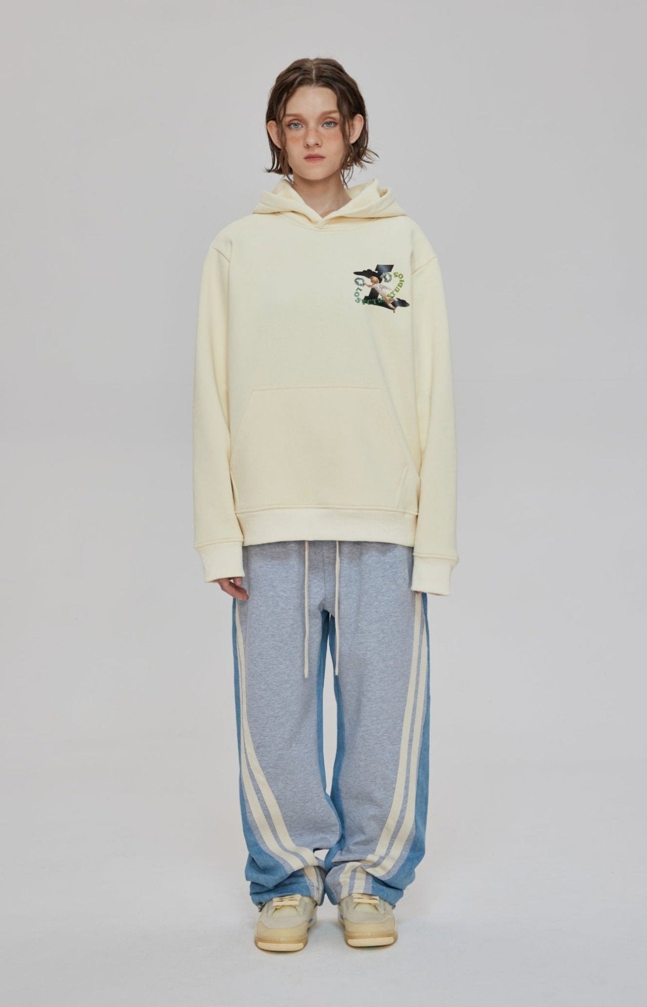 LOSTCTRL Angels Print Oversized Fleece Hoodie - COPPING THREADS - LOSTCTRL