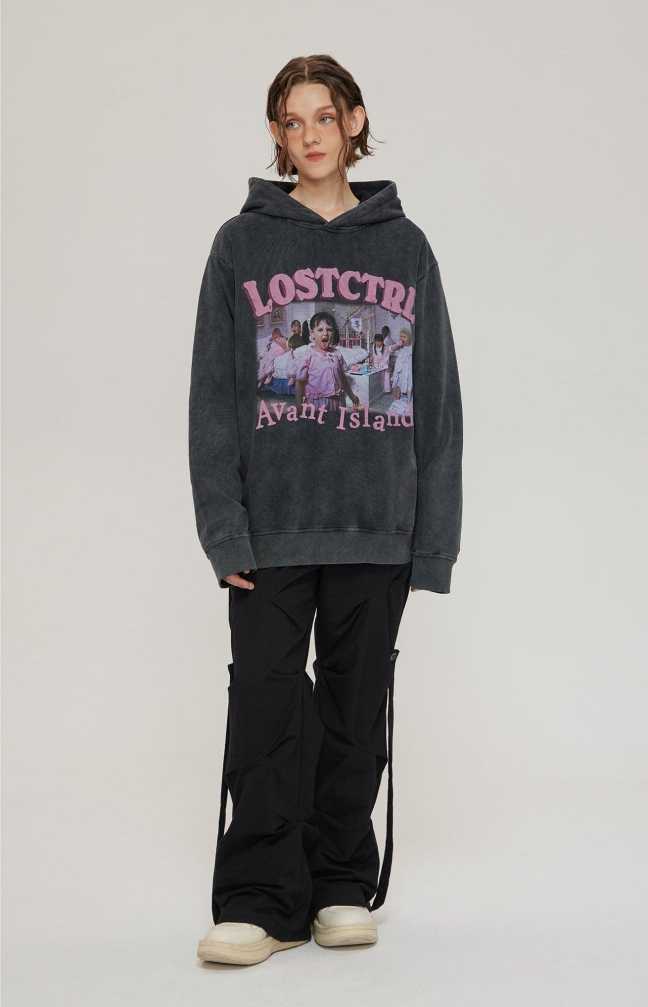 LOSTCTRL Avant Island Retro Washed Distressed Hoodie - COPPING THREADS - LOSTCTRL