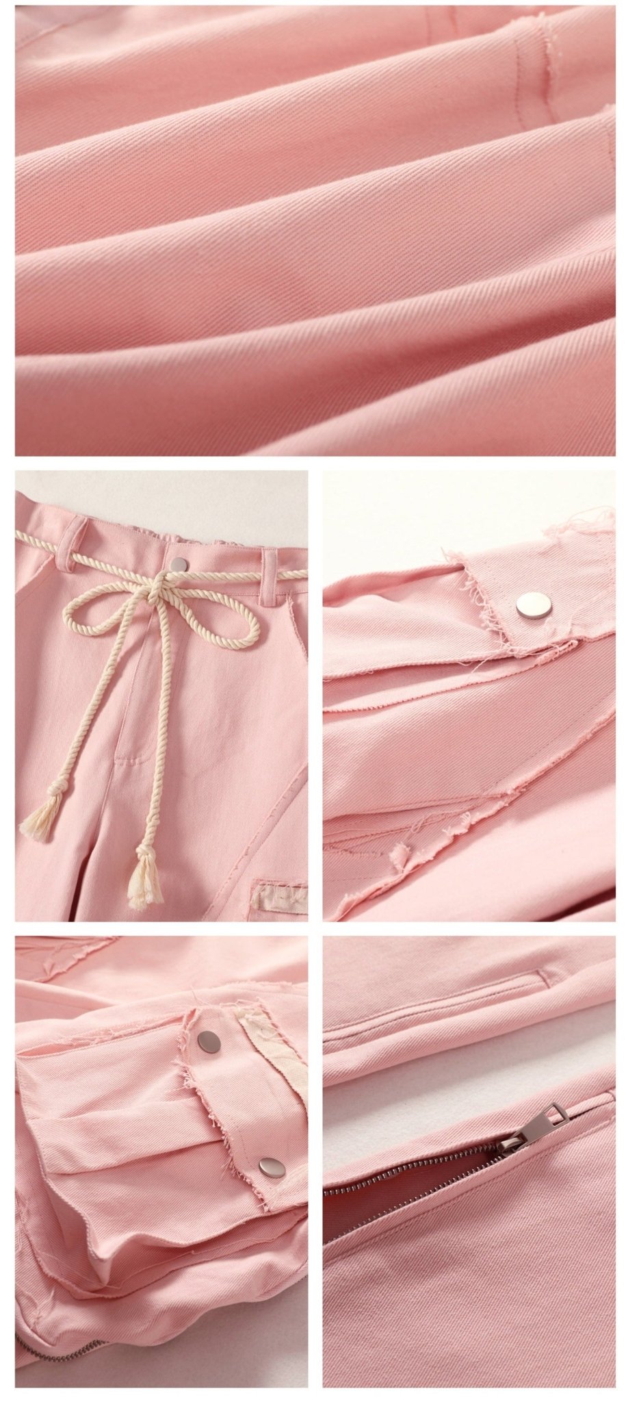 LOSTCTRL Destroyed Edge Waist Rope Casual Trousers - COPPING THREADS - LOSTCTRL