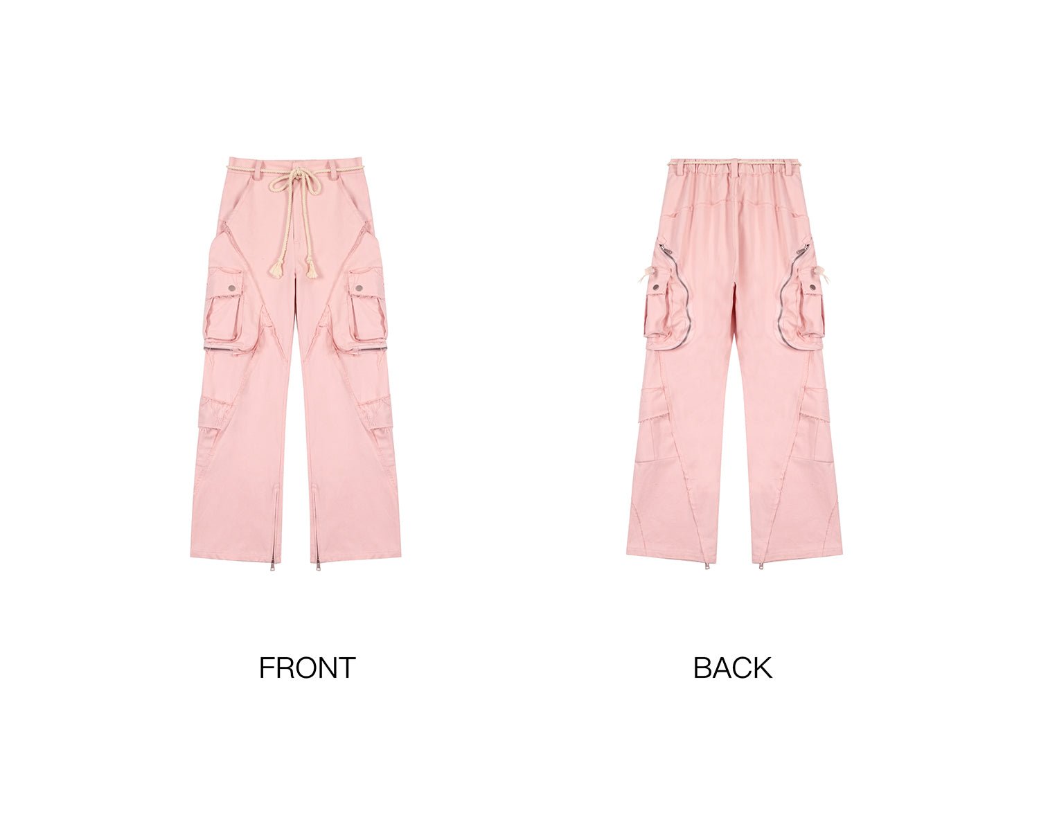 LOSTCTRL Destroyed Edge Waist Rope Casual Trousers - COPPING THREADS - LOSTCTRL