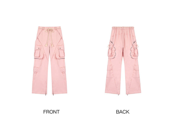 LOSTCTRL Destroyed Edge Waist Rope Casual Trousers - COPPING THREADS - LOSTCTRL