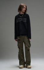 LOSTCTRL Distressed Letters Print Long Sleeve Tee - COPPING THREADS - LOSTCTRL