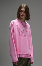 LOSTCTRL Distressed Letters Print Long Sleeve Tee - COPPING THREADS - LOSTCTRL