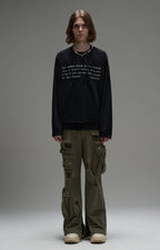 LOSTCTRL Distressed Letters Print Long Sleeve Tee - COPPING THREADS - LOSTCTRL