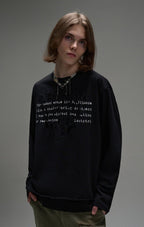 LOSTCTRL Distressed Letters Print Long Sleeve Tee - COPPING THREADS - LOSTCTRL