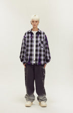 LOSTCTRL Distressed Plaid Long Sleeve Shirt - COPPING THREADS - LOSTCTRL