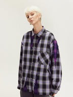 LOSTCTRL Distressed Plaid Long Sleeve Shirt - COPPING THREADS - LOSTCTRL