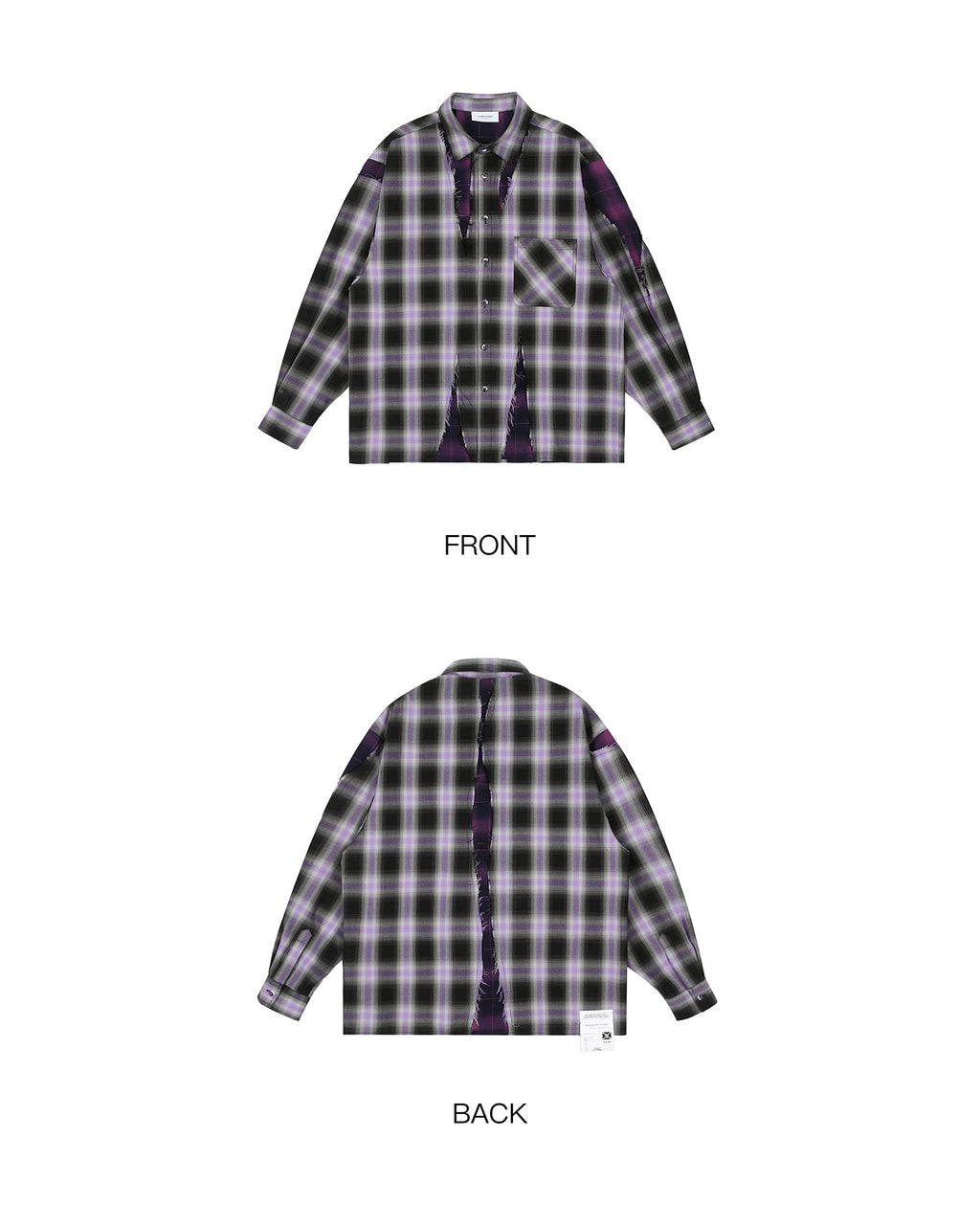 LOSTCTRL Distressed Plaid Long Sleeve Shirt - COPPING THREADS - LOSTCTRL