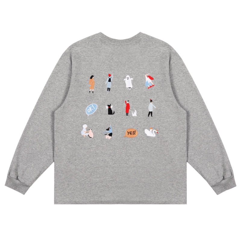 LOSTCTRL Embroidered Drawstring Long Sleeve Tee - COPPING THREADS - LOSTCTRL