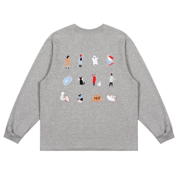 LOSTCTRL Embroidered Drawstring Long Sleeve Tee - COPPING THREADS - LOSTCTRL