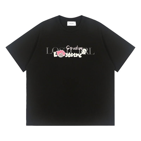 LOSTCTRL Ghost Face Embroidered Logo Tee - COPPING THREADS - LOSTCTRL