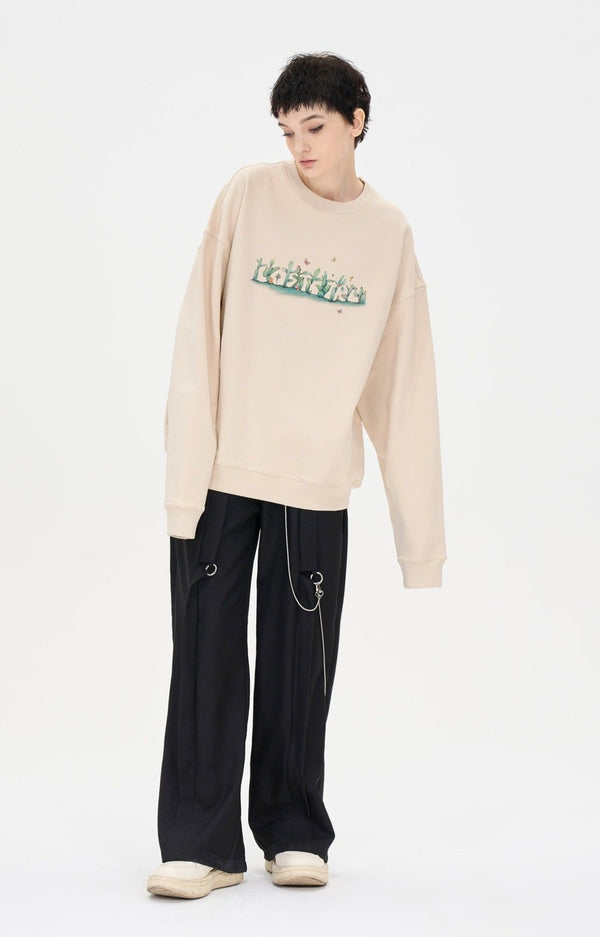 LOSTCTRL Hand - painted Cactus Logo Print Sweatshirt - COPPING THREADS - LOSTCTRL