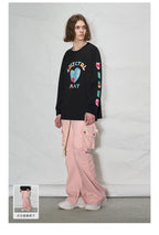 LOSTCTRL Heart Earth Foam Print Long Sleeve Tee - COPPING THREADS - LOSTCTRL