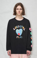 LOSTCTRL Heart Earth Foam Print Long Sleeve Tee - COPPING THREADS - LOSTCTRL