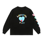 LOSTCTRL Heart Earth Foam Print Long Sleeve Tee - COPPING THREADS - LOSTCTRL