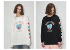 LOSTCTRL Heart Earth Foam Print Long Sleeve Tee - COPPING THREADS - LOSTCTRL
