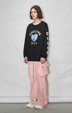 LOSTCTRL Heart Earth Foam Print Long Sleeve Tee - COPPING THREADS - LOSTCTRL