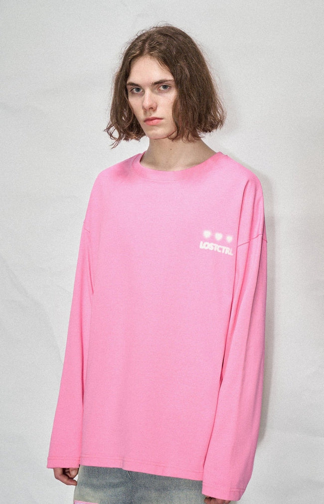 LOSTCTRL Heart Print Long Sleeve Tee - COPPING THREADS - LOSTCTRL Hover Image
