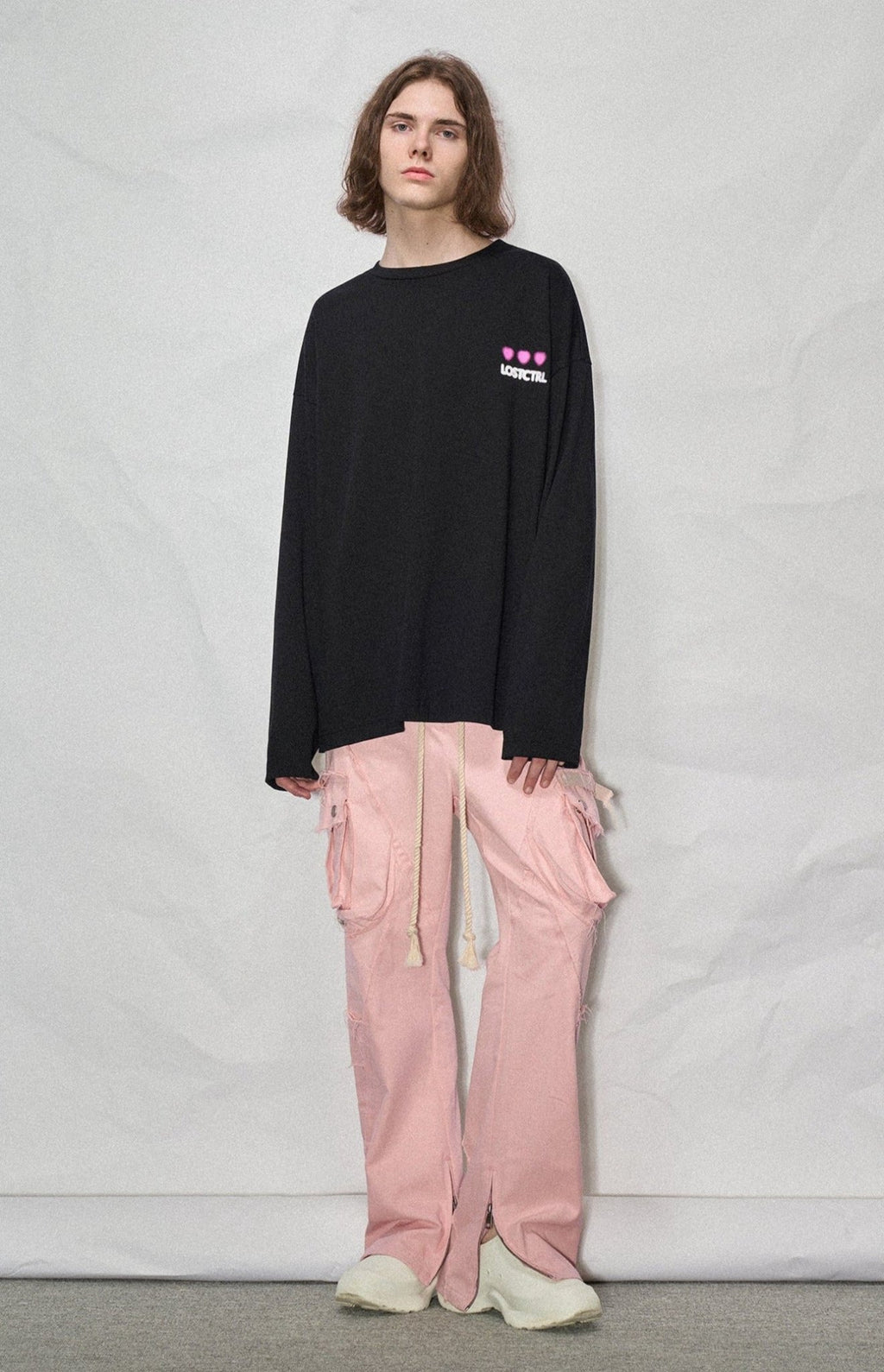 LOSTCTRL Heart Print Long Sleeve Tee - COPPING THREADS - LOSTCTRL