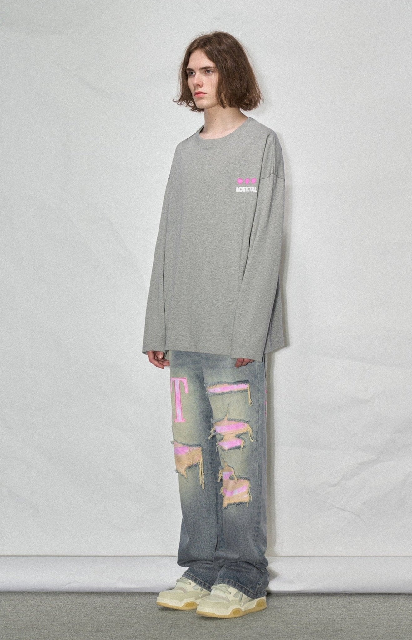 LOSTCTRL Heart Print Long Sleeve Tee - COPPING THREADS - LOSTCTRL