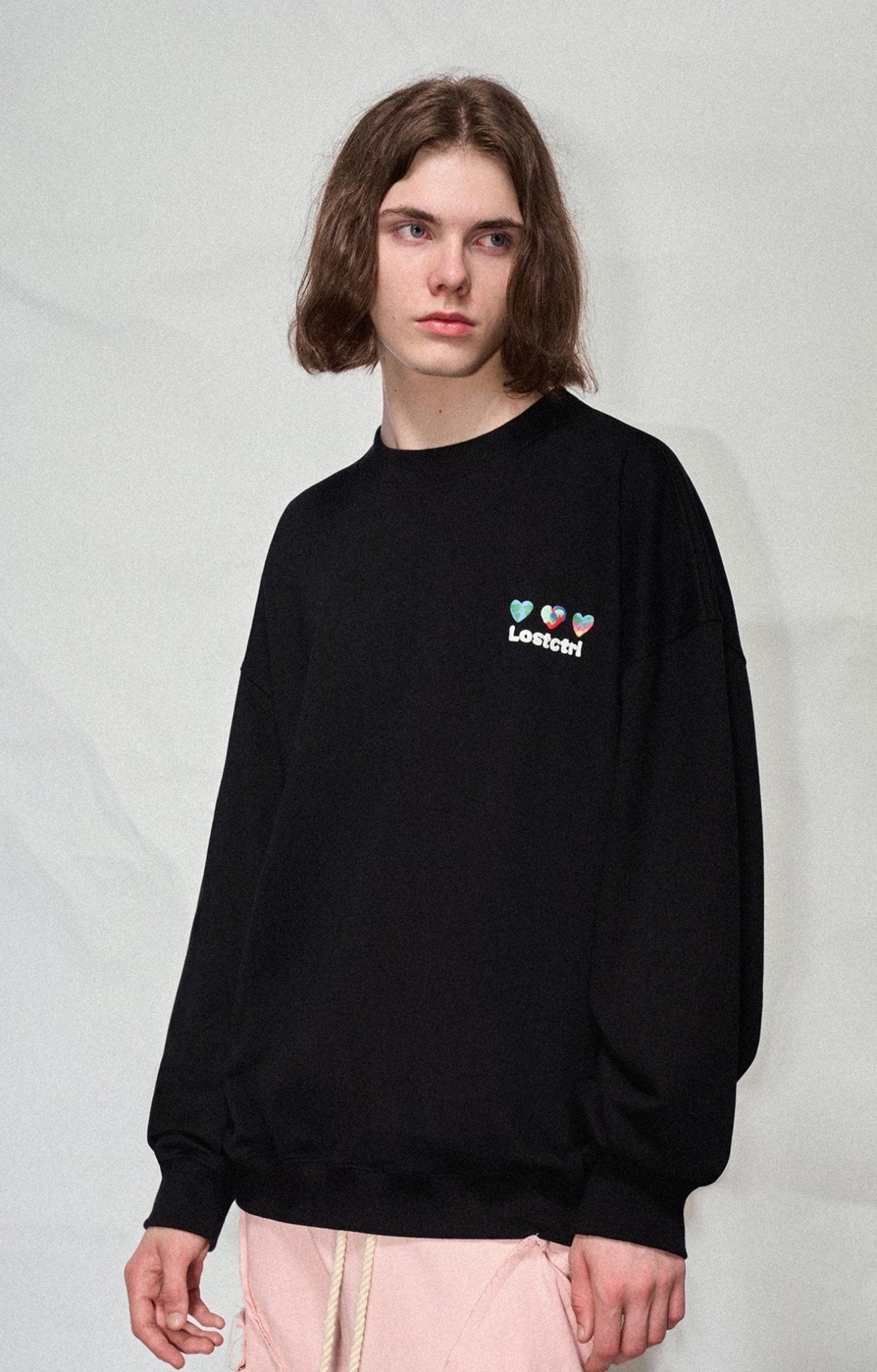 LOSTCTRL Hearts Foam Print Sweatshirt - COPPING THREADS - LOSTCTRL