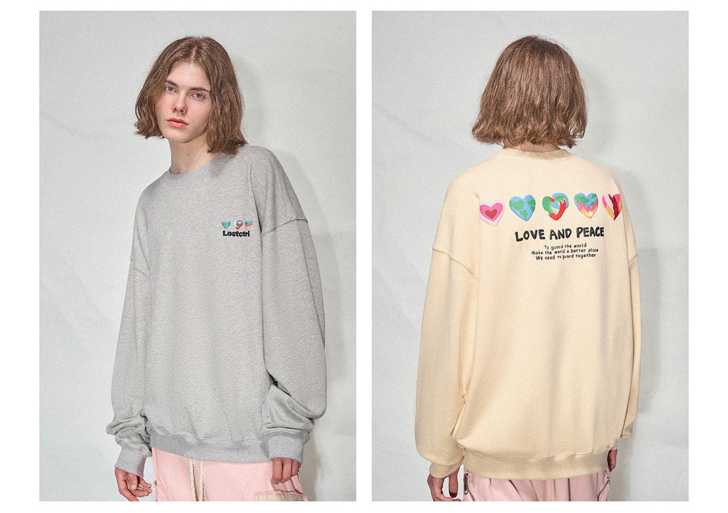 LOSTCTRL Hearts Foam Print Sweatshirt - COPPING THREADS - LOSTCTRL