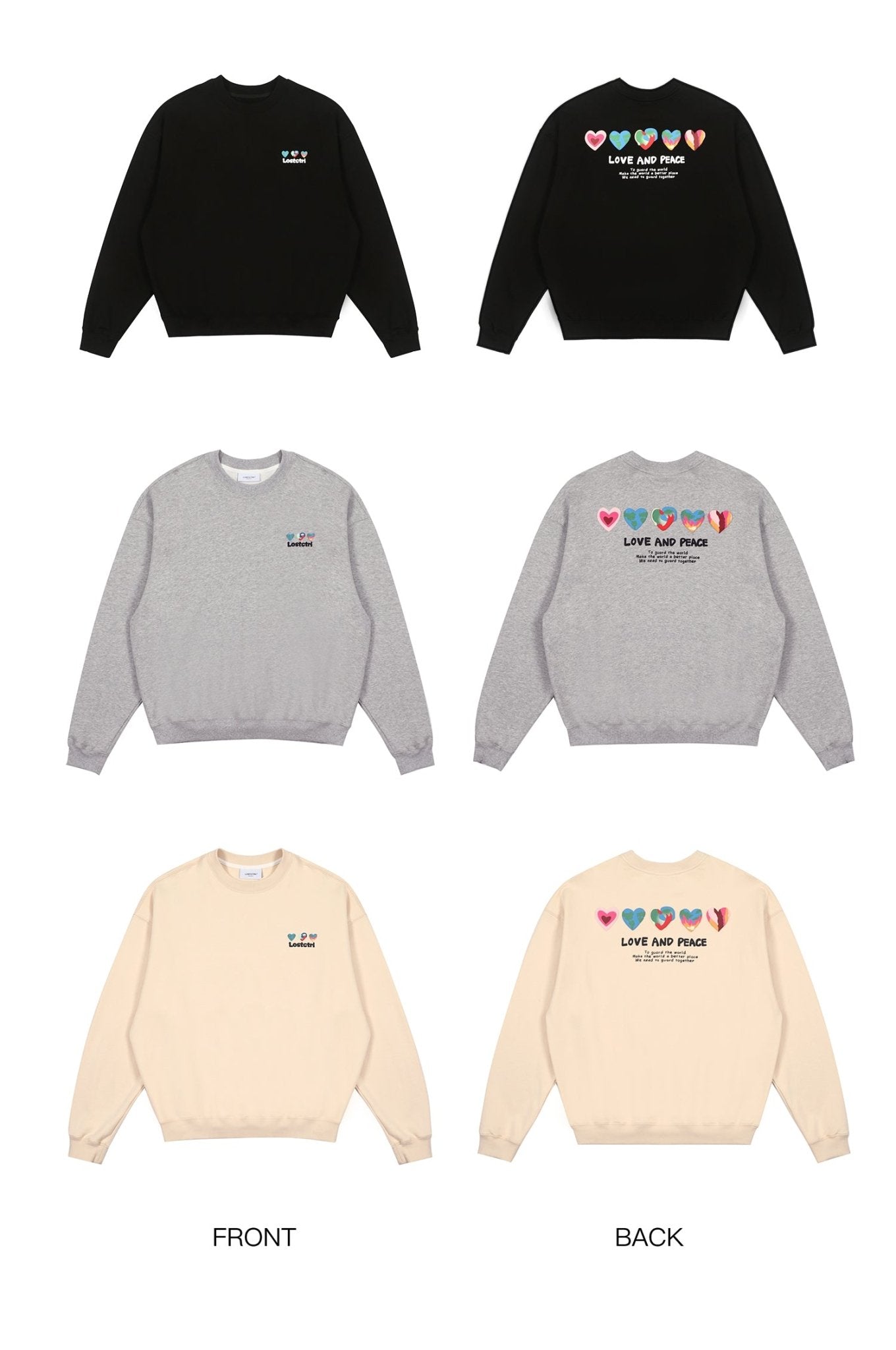 LOSTCTRL Hearts Foam Print Sweatshirt - COPPING THREADS - LOSTCTRL