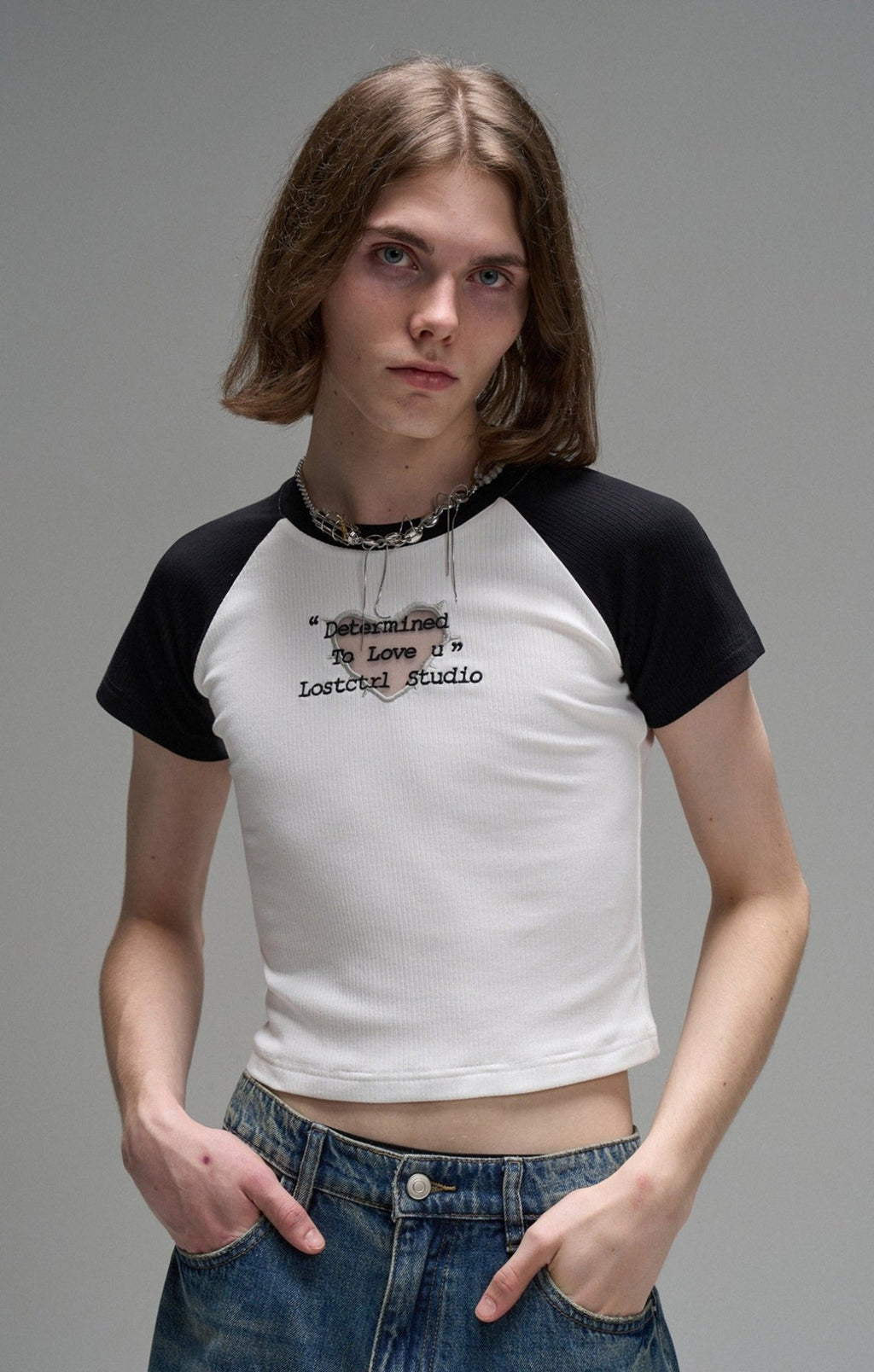 LOSTCTRL Hollow Mesh Embroidered Tee - COPPING THREADS - LOSTCTRL