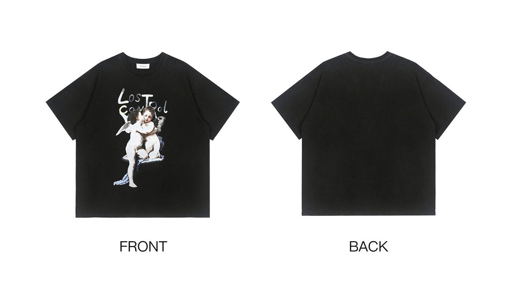 LOSTCTRL Kissing Angels Printing Vintage Distressed Tee - COPPING THREADS - LOSTCTRL