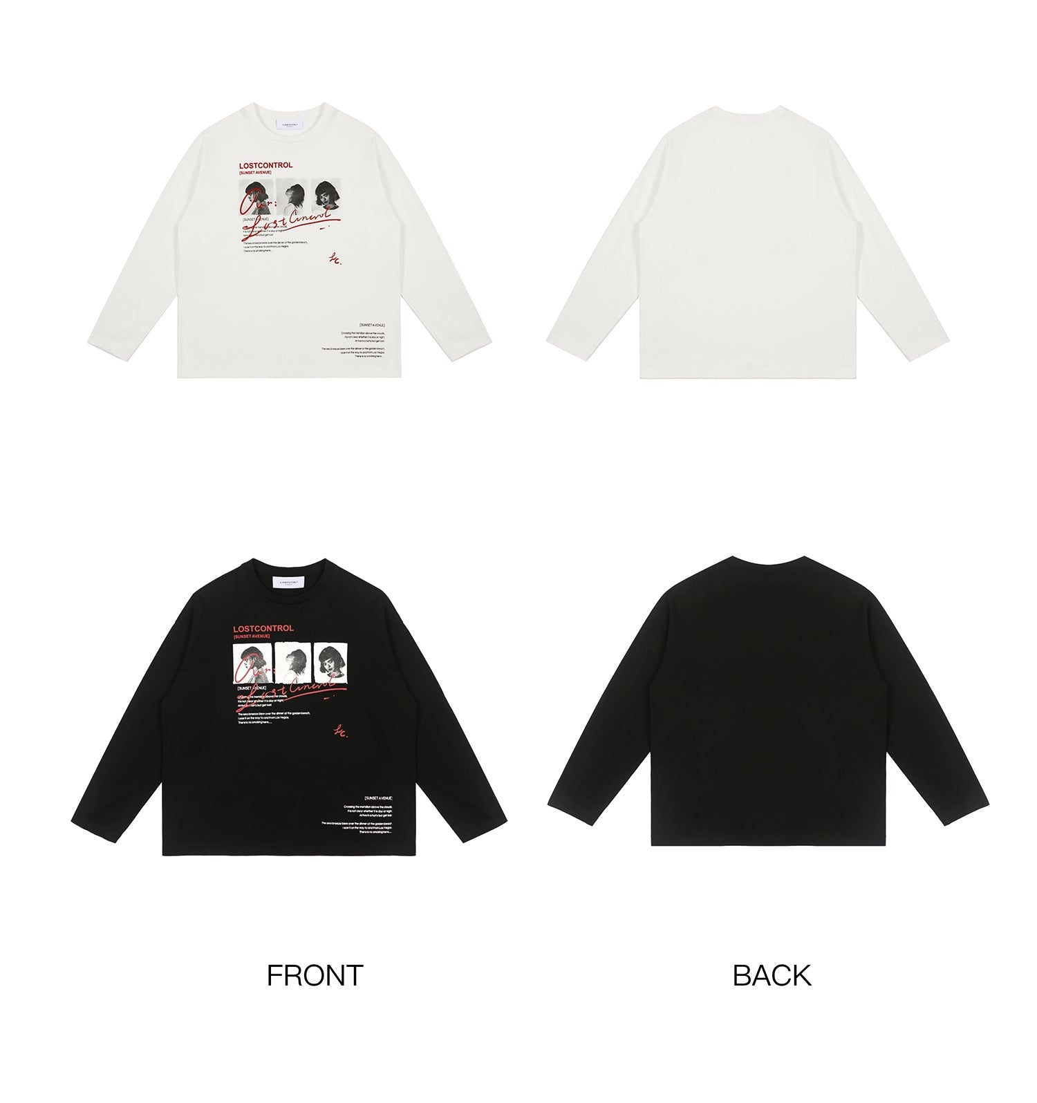 LOSTCTRL LOOK AT ME Print Long Sleeve Tee - COPPING THREADS - LOSTCTRL
