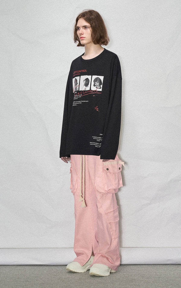 LOSTCTRL LOOK AT ME Print Long Sleeve Tee - COPPING THREADS - LOSTCTRL