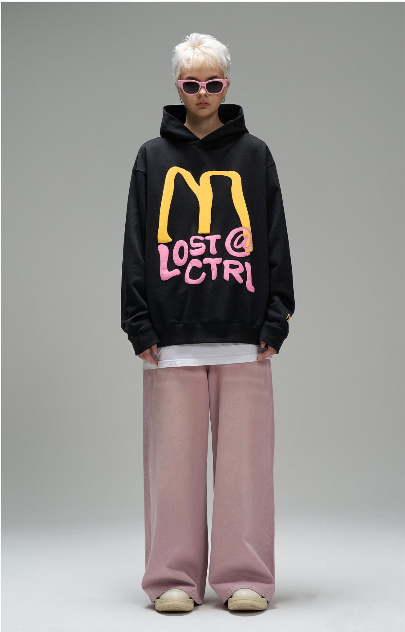 LOSTCTRL M Letter Puff Print Hoodie - COPPING THREADS - LOSTCTRL