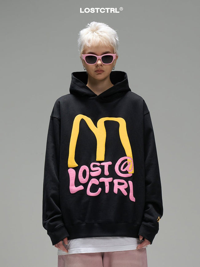 LOSTCTRL M Letter Puff Print Hoodie - COPPING THREADS - LOSTCTRL Hover Image