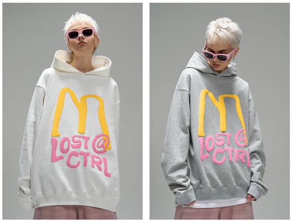 LOSTCTRL M Letter Puff Print Hoodie - COPPING THREADS - LOSTCTRL
