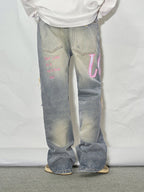 LOSTCTRL Pink Distressed Washed Denim - COPPING THREADS - LOSTCTRL