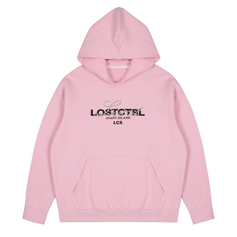 LOSTCTRL Studded Rhinestone Print Hoodie - COPPING THREADS - LOSTCTRL