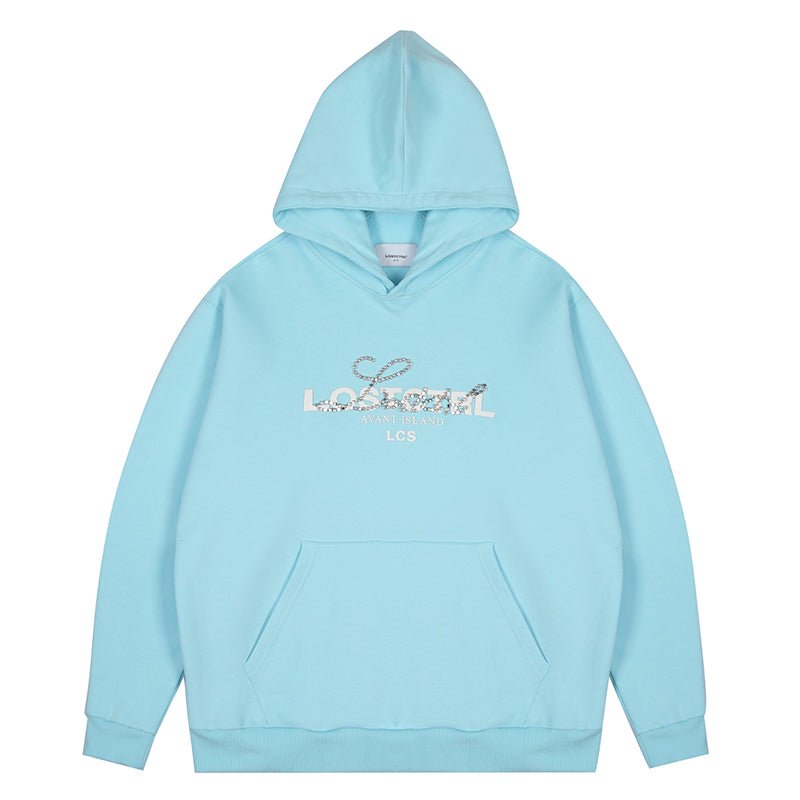 LOSTCTRL Studded Rhinestone Print Hoodie - COPPING THREADS - LOSTCTRL