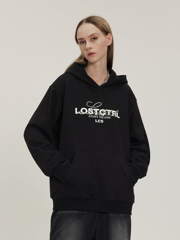 LOSTCTRL Studded Rhinestone Print Hoodie - COPPING THREADS - LOSTCTRL