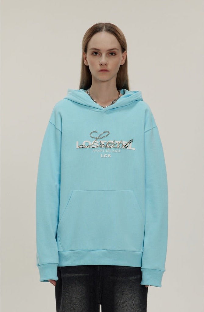 LOSTCTRL Studded Rhinestone Print Hoodie - COPPING THREADS - LOSTCTRL