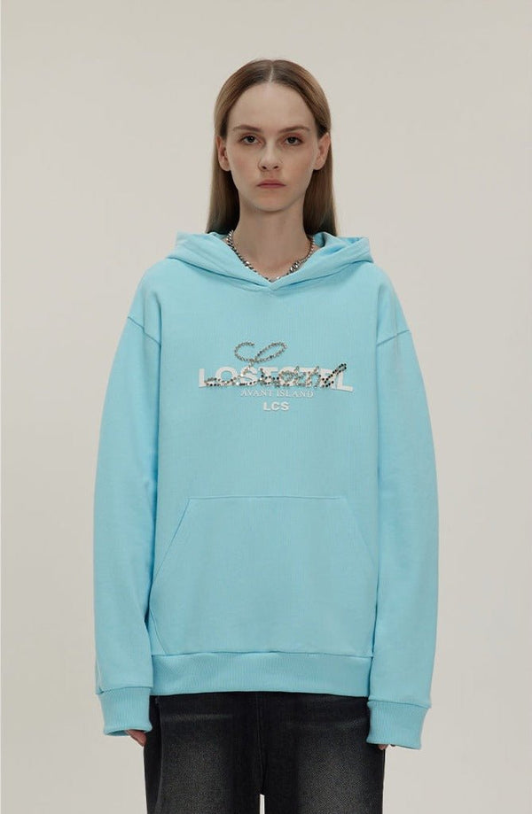 LOSTCTRL Studded Rhinestone Print Hoodie - COPPING THREADS - LOSTCTRL
